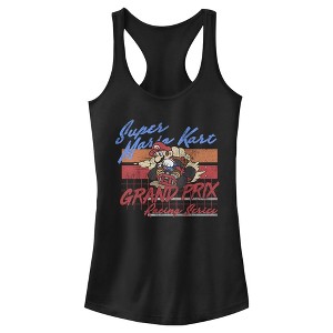 Juniors Womens Nintendo Mario Kart Retro Grand Prix Racerback Tank Top - 1 of 4