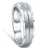 Pompeii3 1/6Ct Diamond Brushed Mens Wedding Band in White, Yellow, or Rose Gold Lab Created - 2 of 4