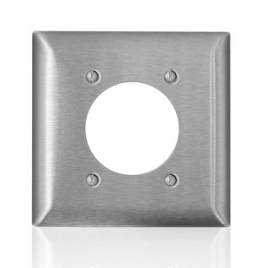Leviton C-Series Stainless Steel 2 gang Metal Single Outlet Wall Plate 1 pk - 1 of 1