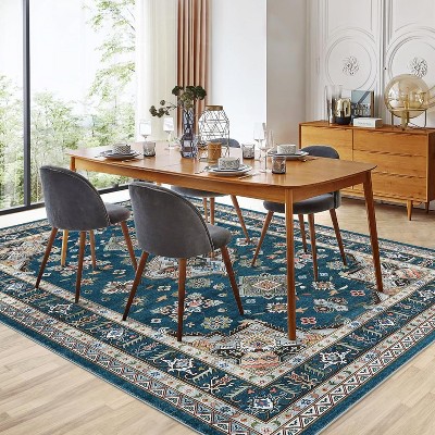 Garvee Washable Traditional Area Rug, Vintage Ultra-Thin Floor Carpet for Living Room