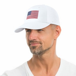 Solaris Cotton American Flag Embroidered Baseball Hats, Patriotic Sports Sun Cap for Mens Womens Teens - 1 of 4