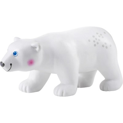 White Plastic Polar Bear Toy Figure with Blue Eyes