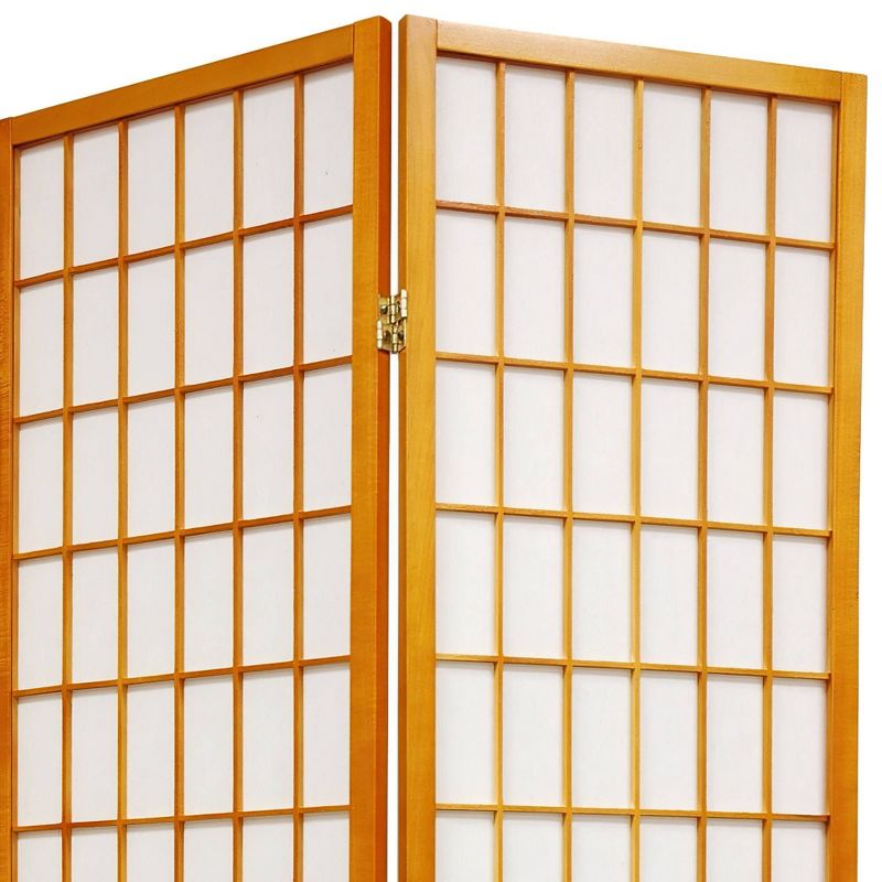6 ft. Tall Window Pane Shoji Screen - Honey (3 Panels), 4 of 6