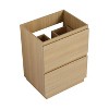 NicBex Floating Wall Mounted Bathroom Vanity without Sink,Modern Bathroom Sink Vanity with Double Drawer,24" Bathroom Sink Cabinet,Oak - 2 of 4