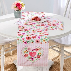 The Lakeside Collection Floral Heart Set of 4 Placemats or Table Runner - Set of 4 Placemats - 1 of 3