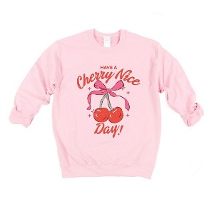 Simply Sage Market Women's Graphic Sweatshirt Coquette Cherry Nice Day - 1 of 3