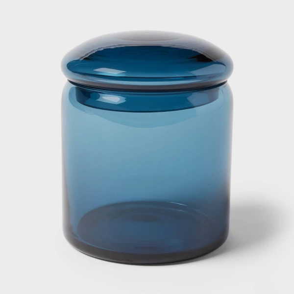 Colored Glass Bath Canister, Blue
