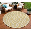 Gold And Ivory Geometric Washable Indoor Outdoor Area Rug - 2 of 4