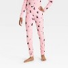 Kids' Long Sleeve Halloween Witch Cats Snuggly Soft Pajama Set - Cat & Jack™ Pink - 4 of 4