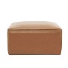 Okak Modern Comfortable Square Ottoman Bench Side Table Soft Upholstered Footrest Stool for Living Room, Hallway, Bedroom, Entryway, Brown - 3 of 4