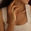 Bubble Gold Letter Necklace, 14k Gold Plated Balloon Initial Pendant, Dainty Chunky Custom Name Necklace for Women - 3 of 4