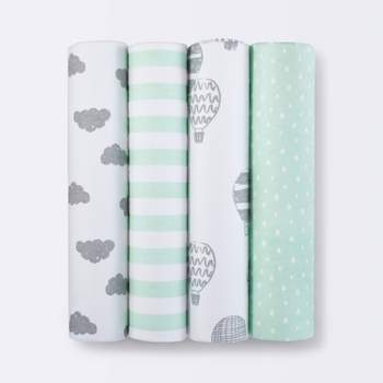 Flannel Baby Blanket In the Clouds 4pk - Cloud Island™ Green