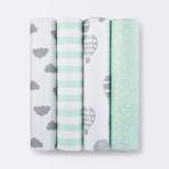 Flannel Baby Blanket In the Clouds 4pk - Cloud Island™ Green