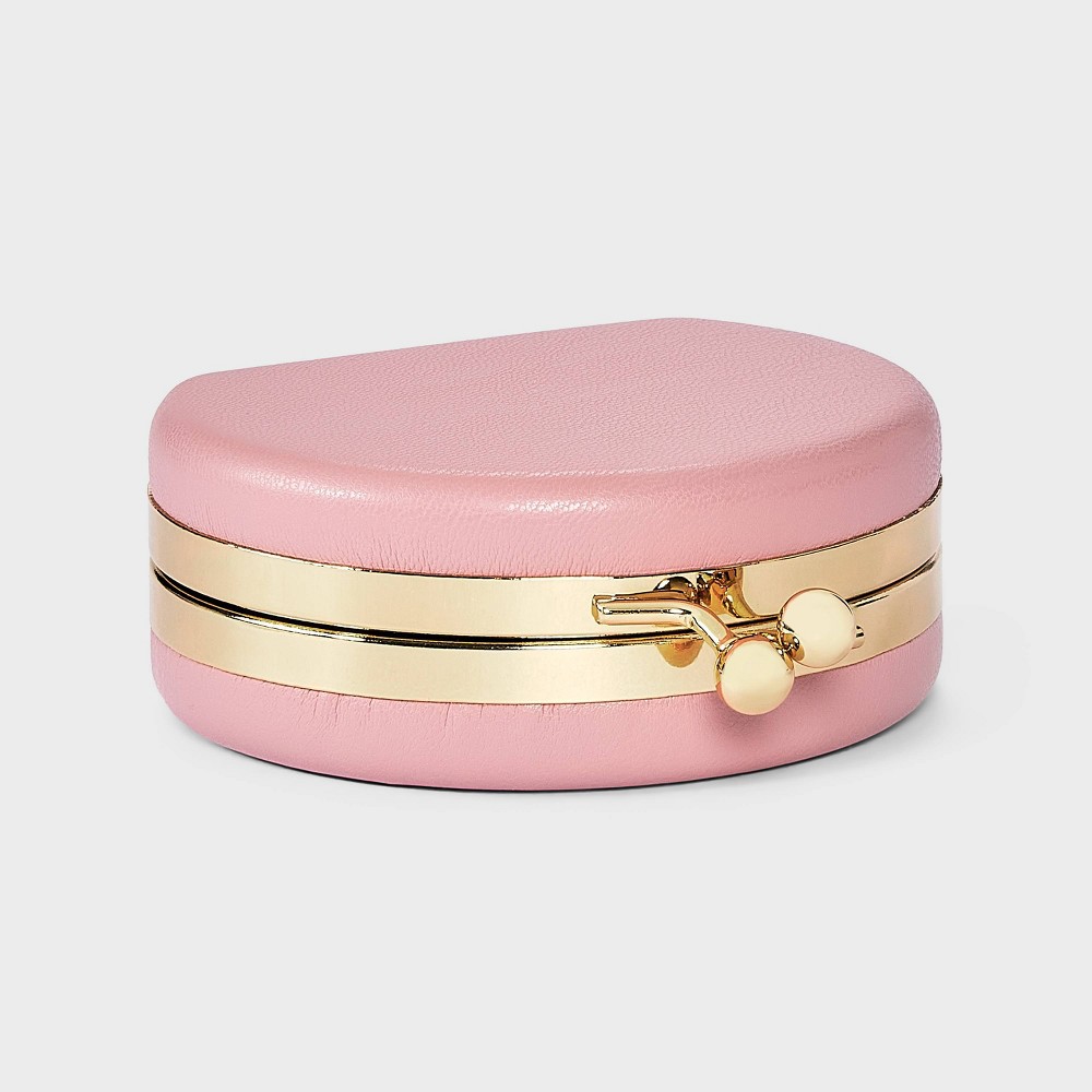 Mini Compact Kiss Lock Travel Jewelry Storage Case - A New Day™ Coral Pink