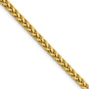 Black Bow Jewelry 3.7mm, 14k Yellow Gold D/C Hollow Wheat Chain Necklace - 1 of 4
