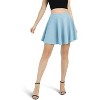 Women's Basic Stretch Flared Skater Skirt - Versatile Casual Mini Skirt for Effortless Style Light Blue - 4 of 4