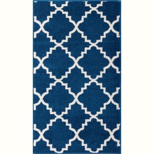 Harbor Trellis Quatrefoil Geometric Modern Casual Contemporary Traditional Moroccan Lattice Soft Area Rug - 1 of 4