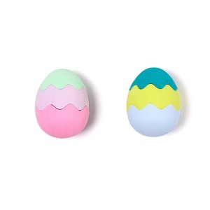 Yoobi 2pk Eraser 3D Easter Eggs - 1 of 4