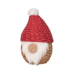 C&F Home Santa Gnome Christmas Handwoven Candy Container Basket w/ Lid - 1 of 3