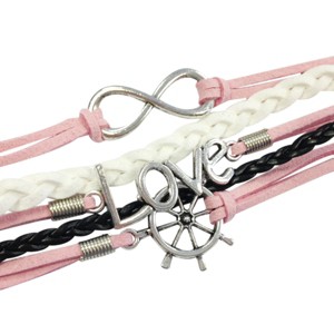 Wrapables Vintage Leather and Rope Infinity Bracelet - 1 of 4