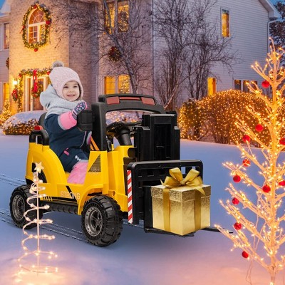 12V Kids Ride-On Forklift with Liftable Fork & Pallet – Realistic Forklift Toy Car for Boys & Girls