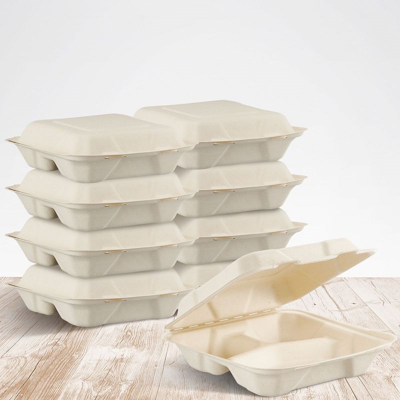 Cheer Collection Biodegradable Clamshell Containers 8" x 8", 5 of 8