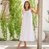 ADR Women's Cotton Nightgown, Sleeveless Lace Trimmed Button Up Long Vintage Night Dress Gown - 4 of 4