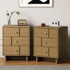Heynemo 3-Drawer Bedside Table: Strong Wood Nightstand, Holds 110LBS, for Bedroom, Living Room, Office, Natural Oak Finish - 3 of 4