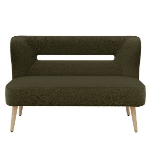 Beautyolove 46.5 in. W Green Velvet Upholstered Open Back 2-Seater Loveseat Sofa with Solid Wood Legs - 1 of 4