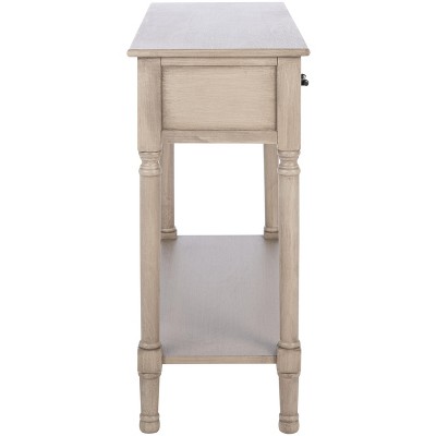 Peyton 40'' Off-White and Brown Wood Console Table with Storage