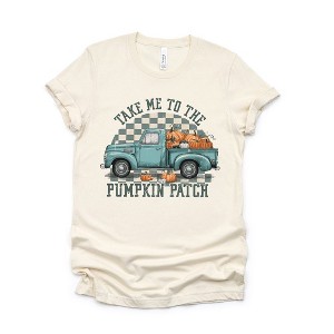 Simply Sage Market Women's Pumpkin Patch Teal Truck Short Sleeve Graphic Tee - 1 of 4