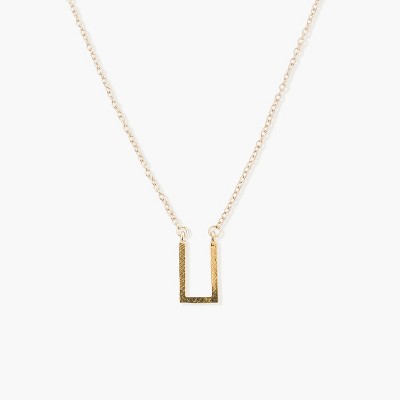 Sanctuary Project U Shaped Thin Bar Necklace Gold