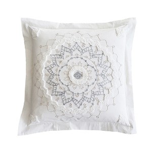 Harleson Medallion - Euro Sham - Grey & White - Levtex Home - 1 of 3