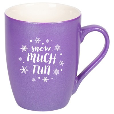 Elanze Designs Snow Much Fun Passion Purple 10 ounce New Bone China Coffee Cup Mug