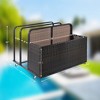 Double Layer Poolside Float Storage - PE Rattan Outdoor Caddy with Rolling Wheels - Sturdy Patio Deck Box for Pool and Beach - 4 of 4
