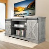 Farmhouse TV Stand, Mid Century Grey Entertainment Center with Sliding Barn Doors - 2 of 4