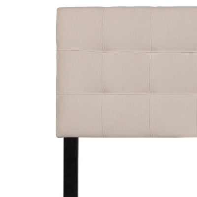 Elegant Beige Fabric King-Size Tufted Headboard with Adjustable Support