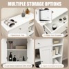 Tangkula Bathroom Storage Cabinet Floor Cabinet w/ 1 Slide-Out Drawer 2 Doors & 3 Open Shelves 1 Adjustable Shelf - 4 of 4