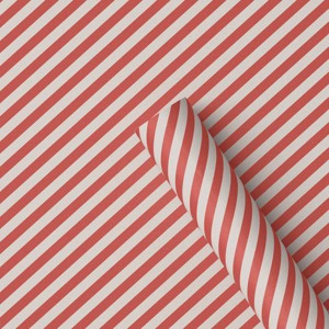 30" 20 sq ft Christmas Roll Wrap Red/White Diagonal Stripes - Wondershop™ - 1 of 3