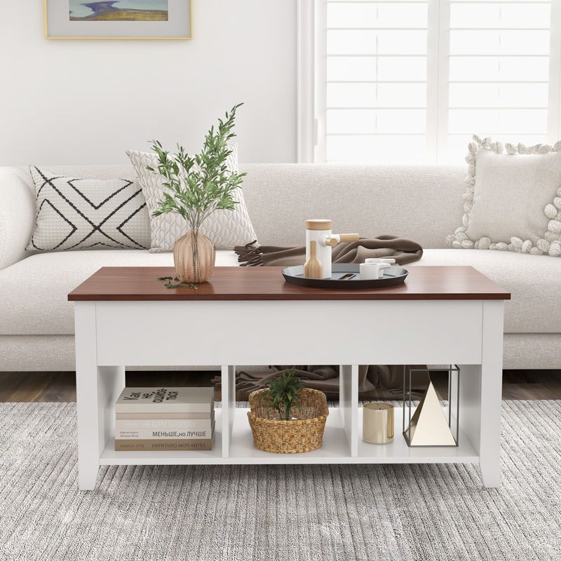 Costway Lift Top Coffee Table w/ Hidden Compartment and Storage Shelves Modern Furniture, 2 of 11