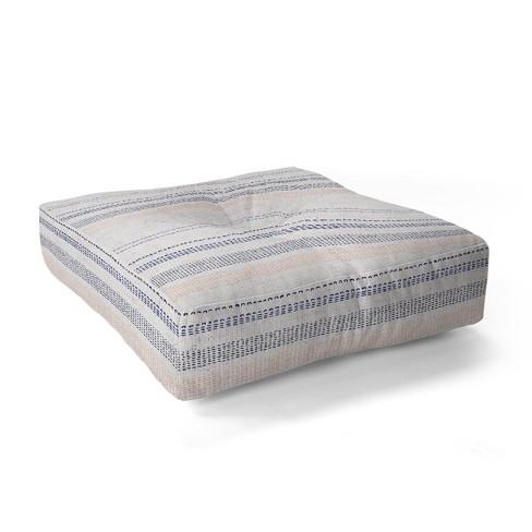 26 Round Floor Pillow Kess InHouse Pellerina Design Linen Moroccan Grey Geometric