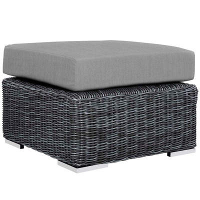 Modway Summon Outdoor Patio Sunbrella Ottoman Canvas Gray