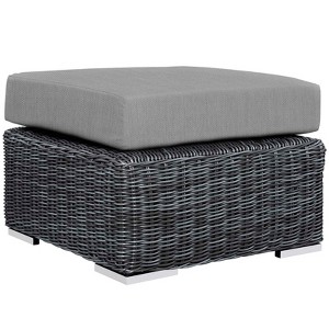 Modway Summon Outdoor Patio Sunbrella Ottoman Canvas Gray - 1 of 3