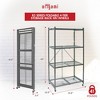 Origami 4 Tier Foldable Heavy Duty Metal Garage Storage Shelf Rack with Wheels and Powder Coated Steel for Home & Office Organization - 2 of 4