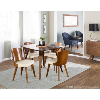 Mid-Century Modern Square Walnut Dining Table with Bentwood Legs