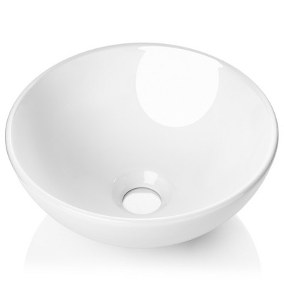Miligore 13'' White Ceramic Round Above-Counter Sink