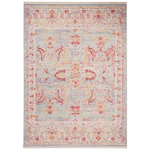 Windsor WDS344 Power Loomed Runner Rug - Aqua/Red - 3'x8' - Safavieh. - 1 of 4