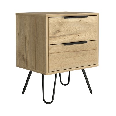 NicBex 22 inch High Nightstand with Drawers,Modern Side Table with Four Steel Legs,Bedside Table for Bedroom,Living Room