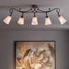 Pro Track Leaf and Vine 5-Head Ceiling Track Light Fixture Kit Spot Light Brown Oil Rubbed Bronze Finish White Glass Western Kitchen 36" Wide - 2 of 4