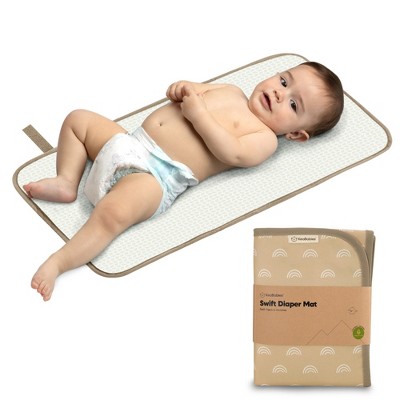 LA Baby 32" Waterproof Diaper Changing Pad - 4-Sided Quilted Cover With Safety Strap, Made In USA